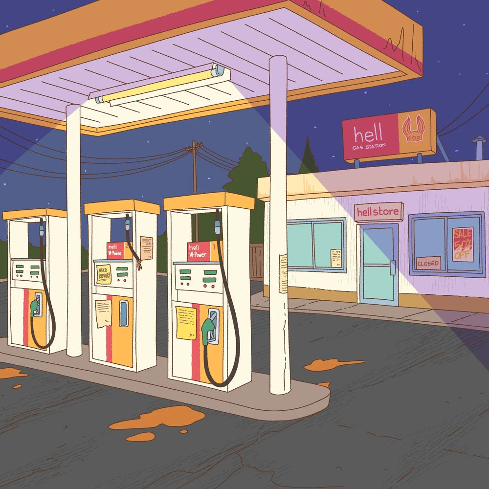Gas station background by Niiix