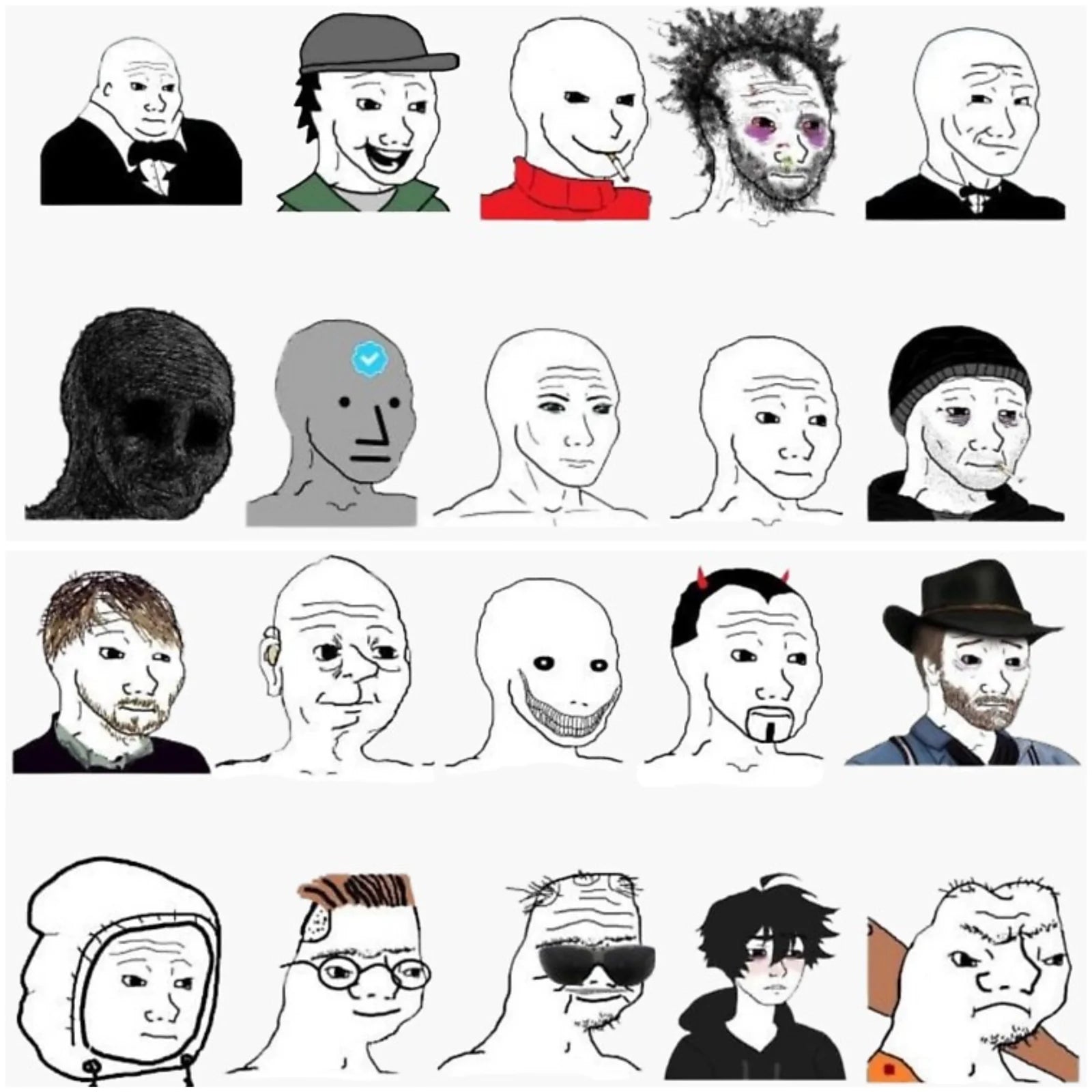 The many faces of Wojak