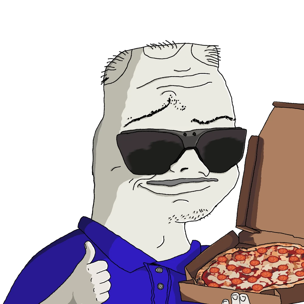 Smug Unc wearing pizza clothes