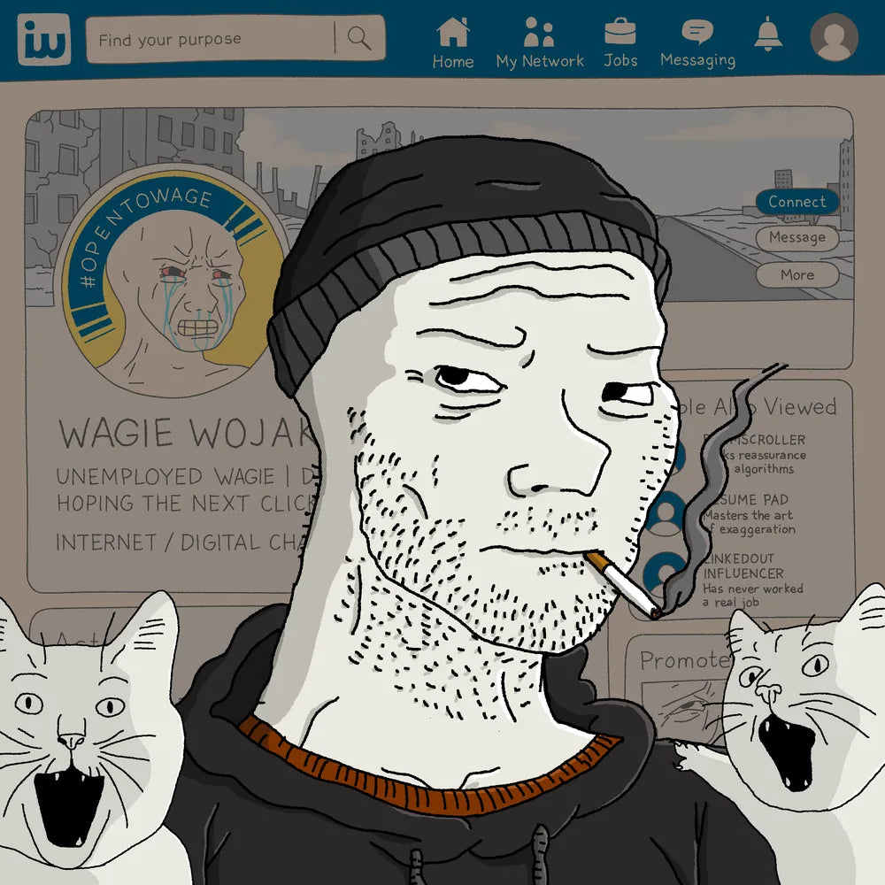 Wagie Wojak #0960: doomer collectible artwork