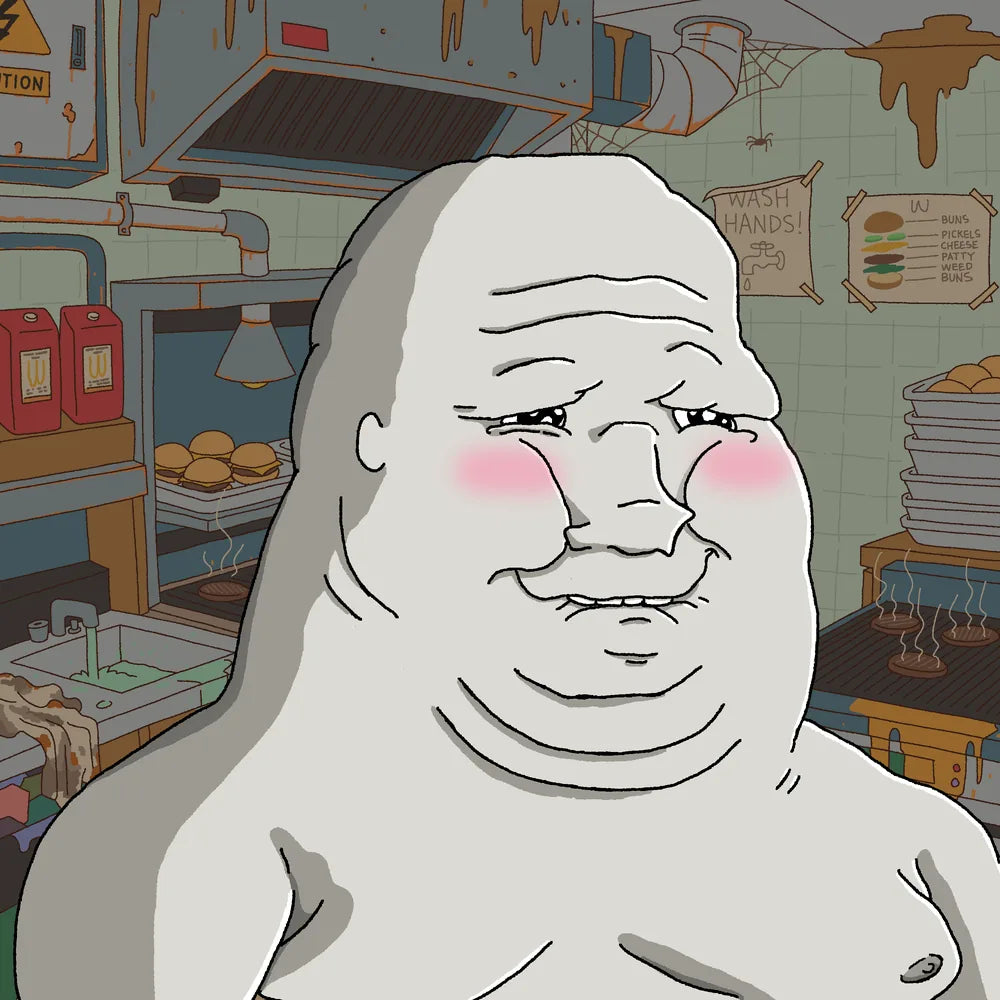 Wagie Wojak #0122: fat wojak collectible artwork
